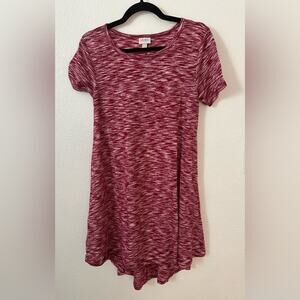 Women's Maroon Short Sleeve High Low T Shirt Dress